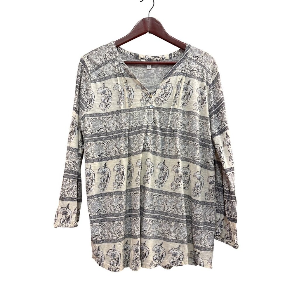 Lucky Brand Womens L/G Floral Print Long Sleeve Top